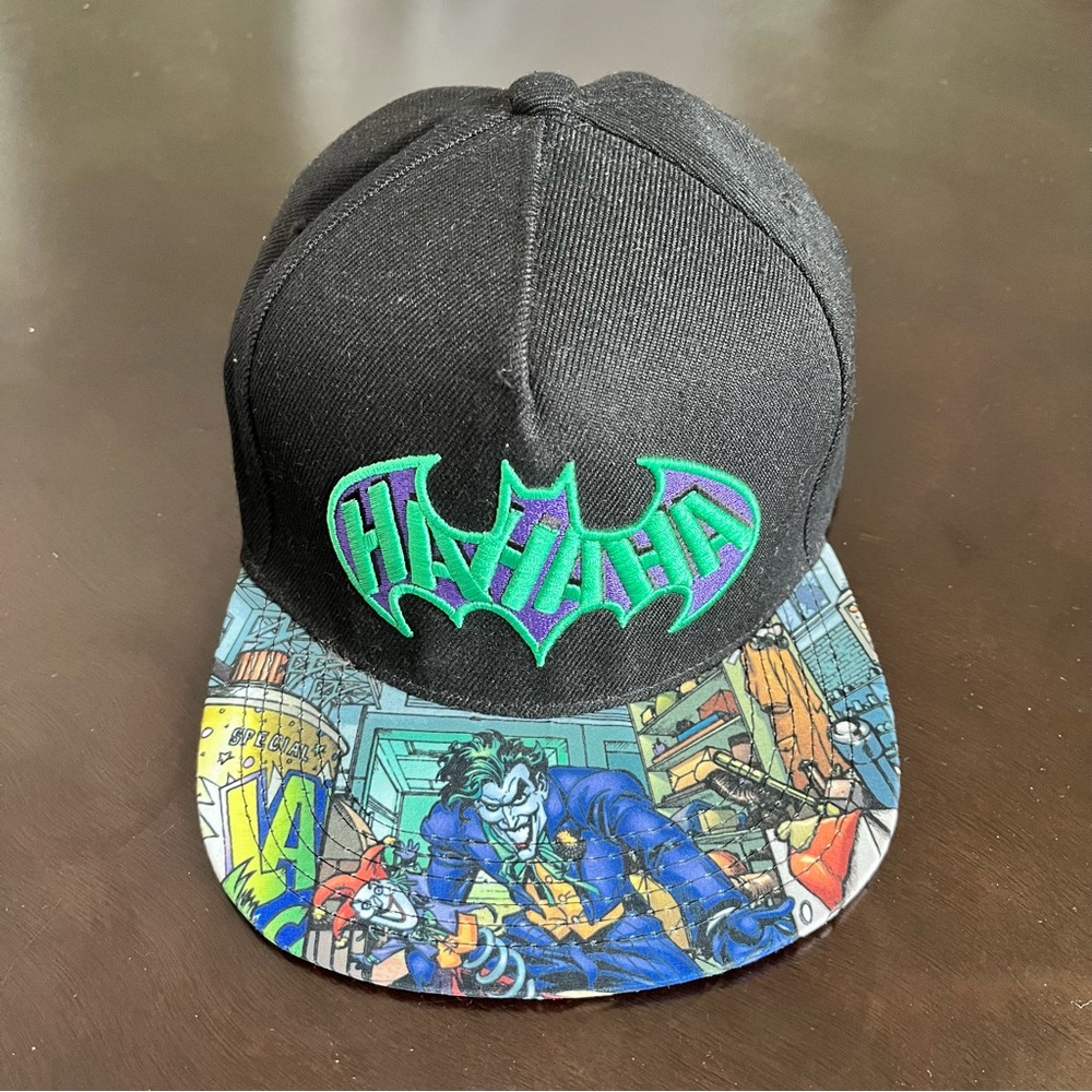 DC Comics Batman Joker Snapback Hat Script HaHaHa Halloween